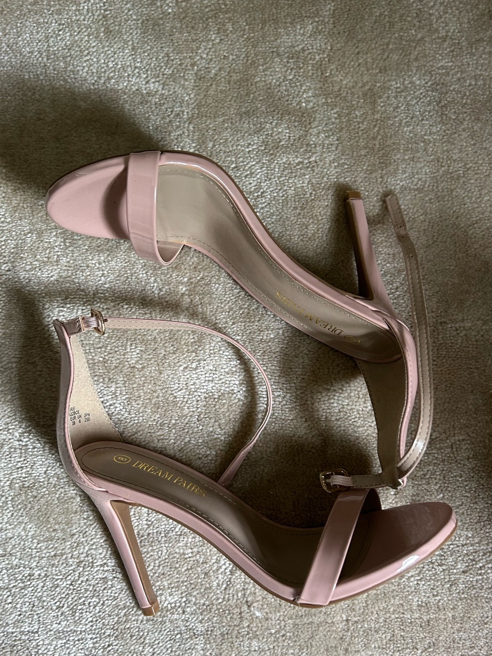 Dream Pairs Blush Pink Ankle-Strap Stiletto Sandals